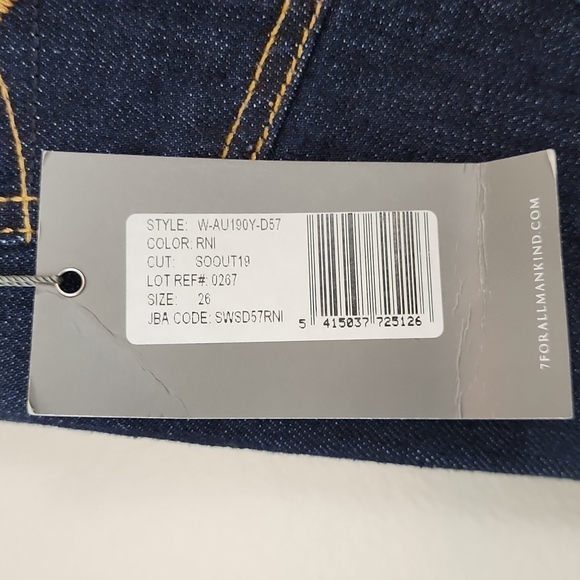 NWT Sz26 7 for All Mankind Straight Leg Jeans - Picture 5 of 7